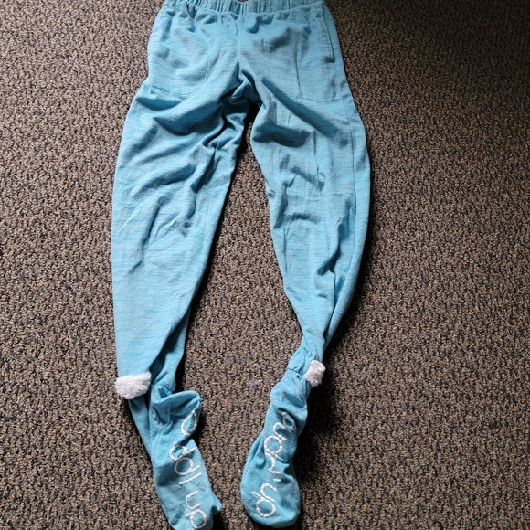 Cuddl Duds Light Blue  White  Fuzzy Footed Pajamas Size Small - Picture 7 of 9